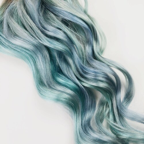 Light Blue Hair Extensions Cool Icy Blue Grey Hair Pastel - Etsy Canada
