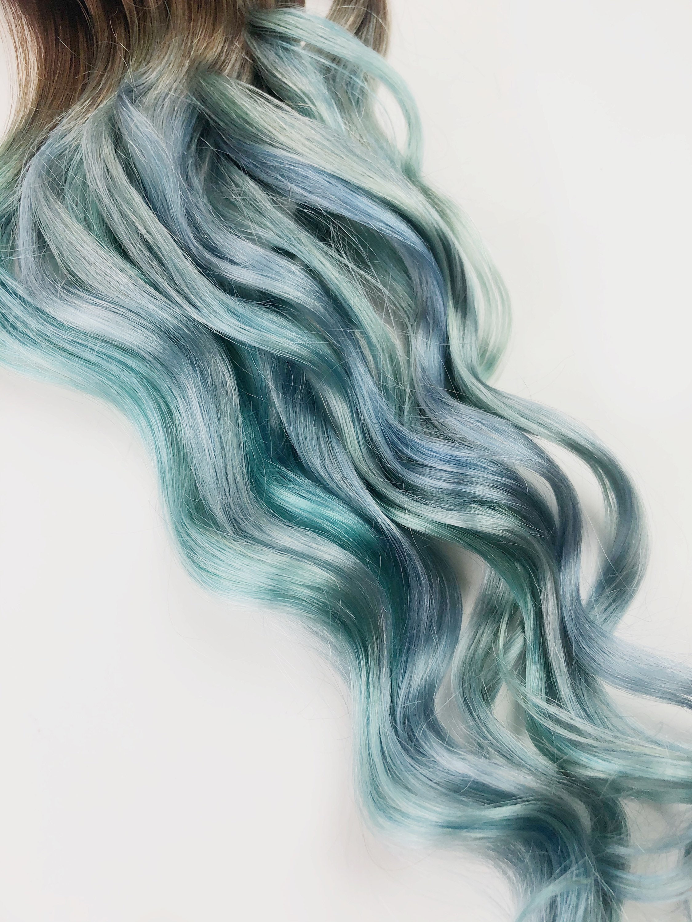 Light Blue Hair Extensions, Cool Icy Blue Grey Hair, Pastel Blue Hair  Wefts, Bundles, Clip Ins, Tape in Hair 20-22 Inches Long 