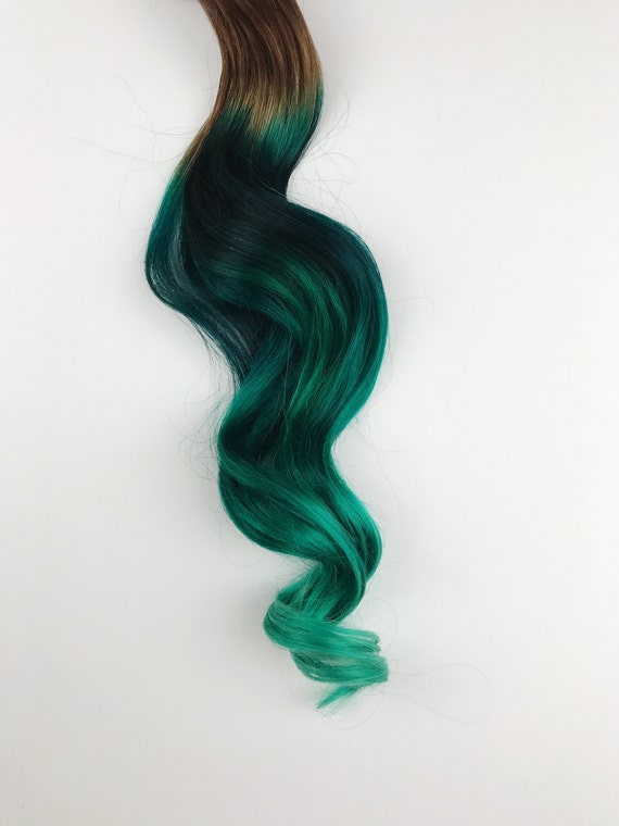 Teal Hair Green Hair Ombre Dip Dyed Hair Clip in Hair - Etsy Teal Hair Green Hair Ombre Dip Dyed Hair Clip in Hair - Etsy