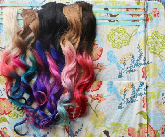 Custom Ombre Dip Dyed Hair Clip In Hair Extensions Tie Dye Tips Brunette Hair Hair Wefts Human Hair Extensions Hippie Hair