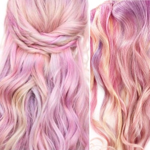Pastel Pink Rose Gold Hair Extensions Muted Mauve Hair Etsy Uk