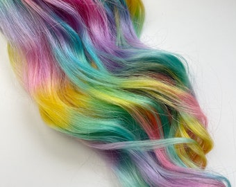 Einhorn Pastell Haarverlängerungen, Meerjungfrau haar, Haar Webart, breite Spuren, Ombre Haarverlängerungen, rosa Haar, weiches Regenbogen Haar, Clip im Haar