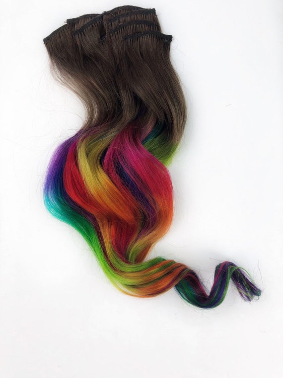 Best Selling Rainbow Tie Dye Festival Hair Extensions Colors Etsy