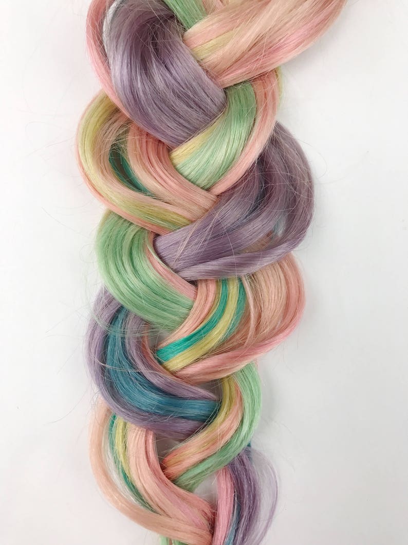 Rainbow Pastel Clip in Hair Extensions Pink Hair Hair Weave Etsy