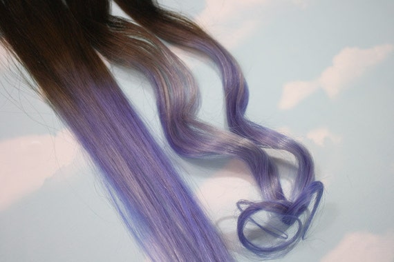 Purple Dip Dyed Hair Extensions For Brunette Hair 20 22 Inches Long Clip In Hair Extensions Hippie Hair Pastel Festival Hair