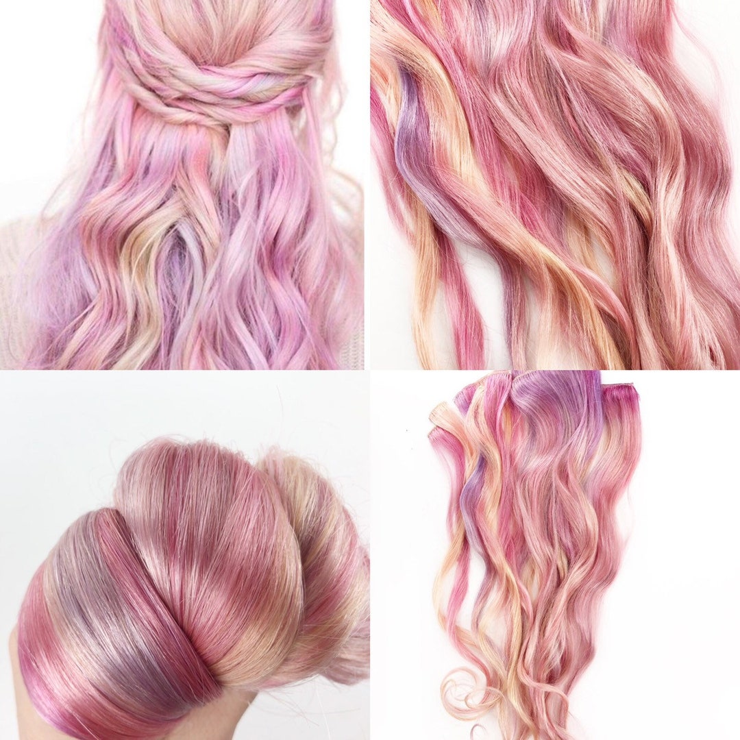Pastel Pink, Rose Gold Hair Extensions, Muted Mauve Hair Extensions