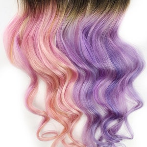 モーブ色のヘアエクステンション、紫色のヘアエクステンション、ライラック色のヘア、クリップインヘア、ウェフト、テープインヘア