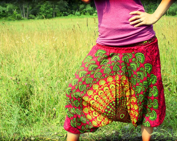Handmade Harem Pants Hot Pink Gypsy Pants Romper Aladdin Etsy