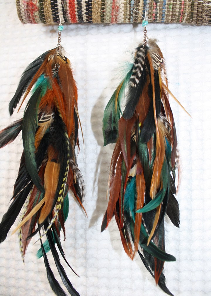 Wild and Free Bohemian Feather Earrings Long Feather Hair - Etsy
