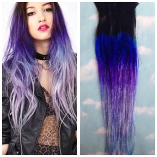 Purple Ombre Hair Clip Extensions Blue Ombre Hair Purple - Etsy Purple Ombre Hair Clip Extensions Blue Ombre Hair Purple - Etsy