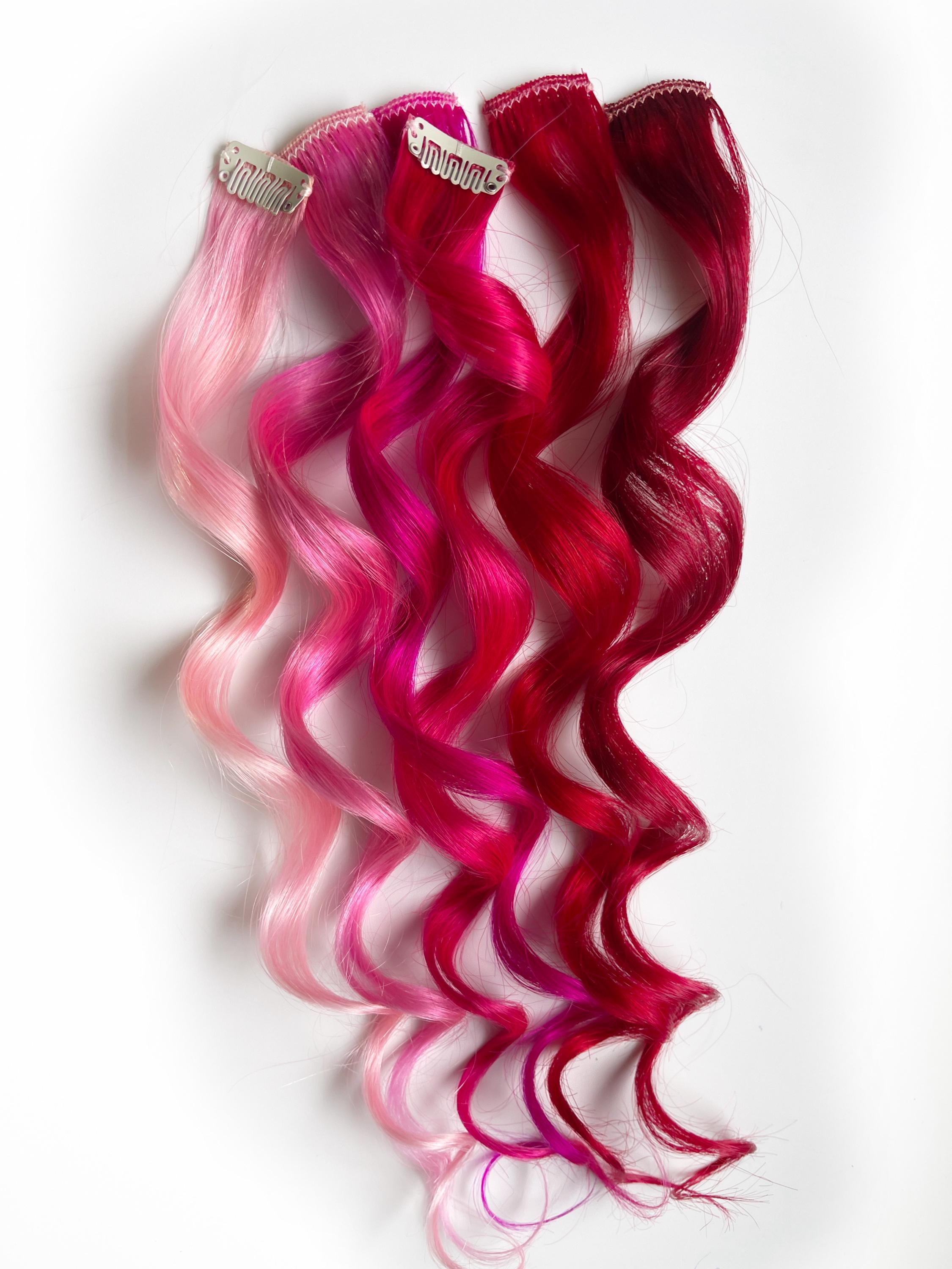 Pink and Red Hair Extensions, Love,valentines Day, Burning  display picture 2