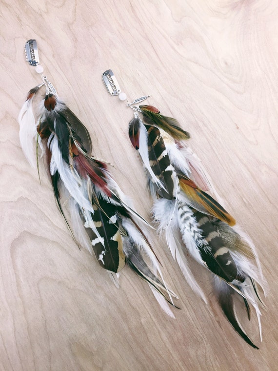 Natural Feather Hair Clip14 Inches Extra Long Chain Feather Etsy