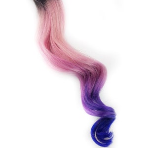 Pink and Purple Hair Clip Extensions, Pink Ombre Hair, Purple Ombre Hair, Weave, Human Hair, Full Set, Bundle, Festival, Hippie Hair, Dread image 3