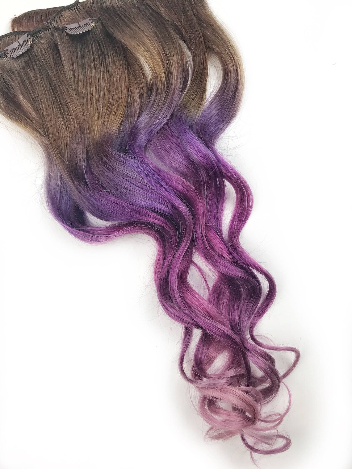 Pale mauve muted rose hair extensions clip in pastel hair Etsy