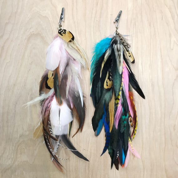 Handmade Natural Extra Long Chain Feather Hair Extension Clip 12