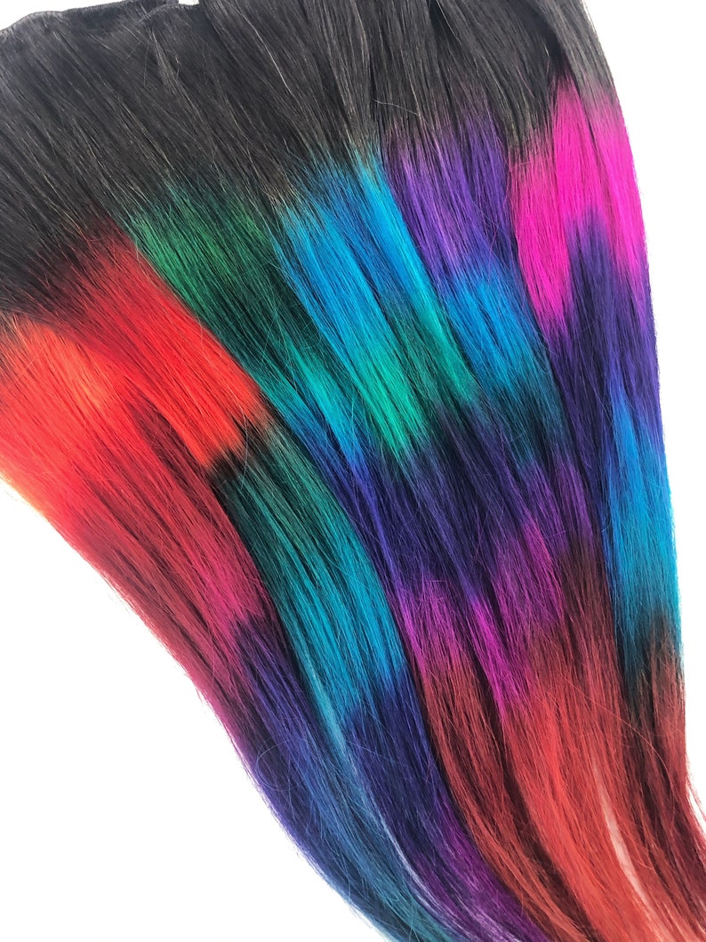 Gem Prism Rainbow Extensions Prism Hair Clip Extensions Etsy