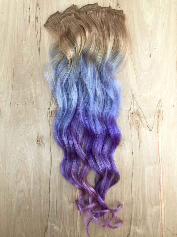 5 Star Seller Grey Purple Ombre Hair Extensions Silver Hair Etsy