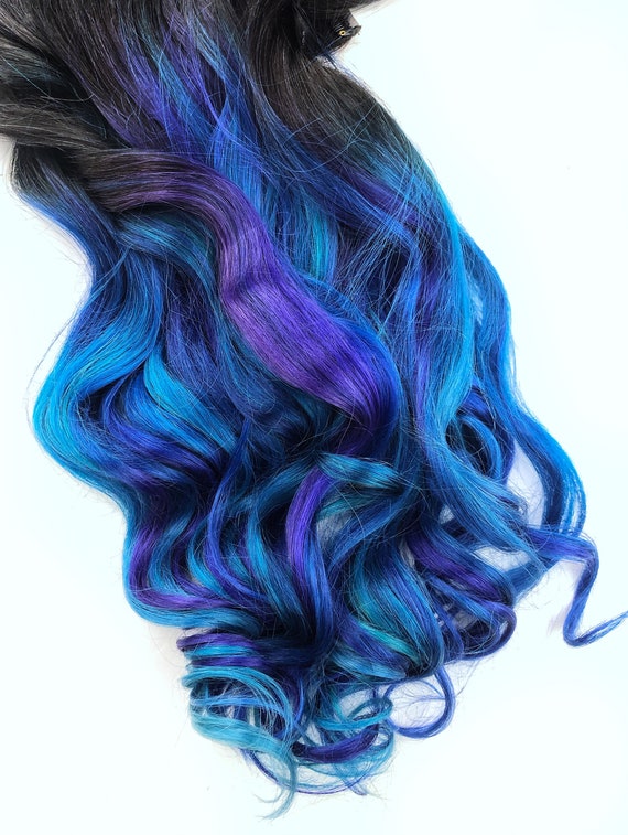 Blue Purple Ombre Dark Gem Colored Hair Extensions Human - Etsy UK Blue Purple Ombre Dark Gem Colored Hair Extensions Human - Etsy UK