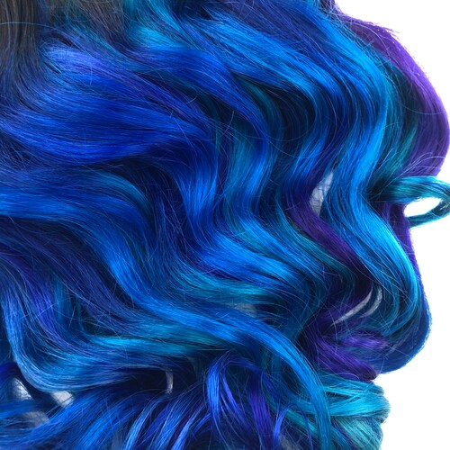 Blue Purple Ombre Dark Gem Colored Hair Extensions Human - Etsy
