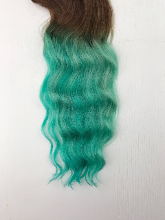Mint Green Full Clip In Hair Extension Amazon.com : 5pcs Light Blue 18 Inch Clip in Hair Extensions  main image 4