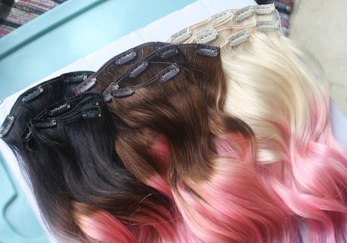 Full Set 100 Grams Bundle Clip in Pastel Hair Extensions Etsy
