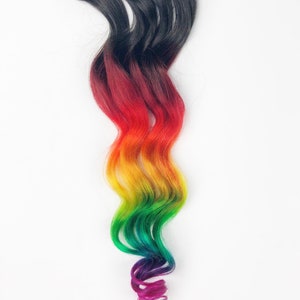 Best selling rainbow tie dye festival hair extensions, colors for braids and ombre human hair, Clip In Hair Extensions, tape in bundles