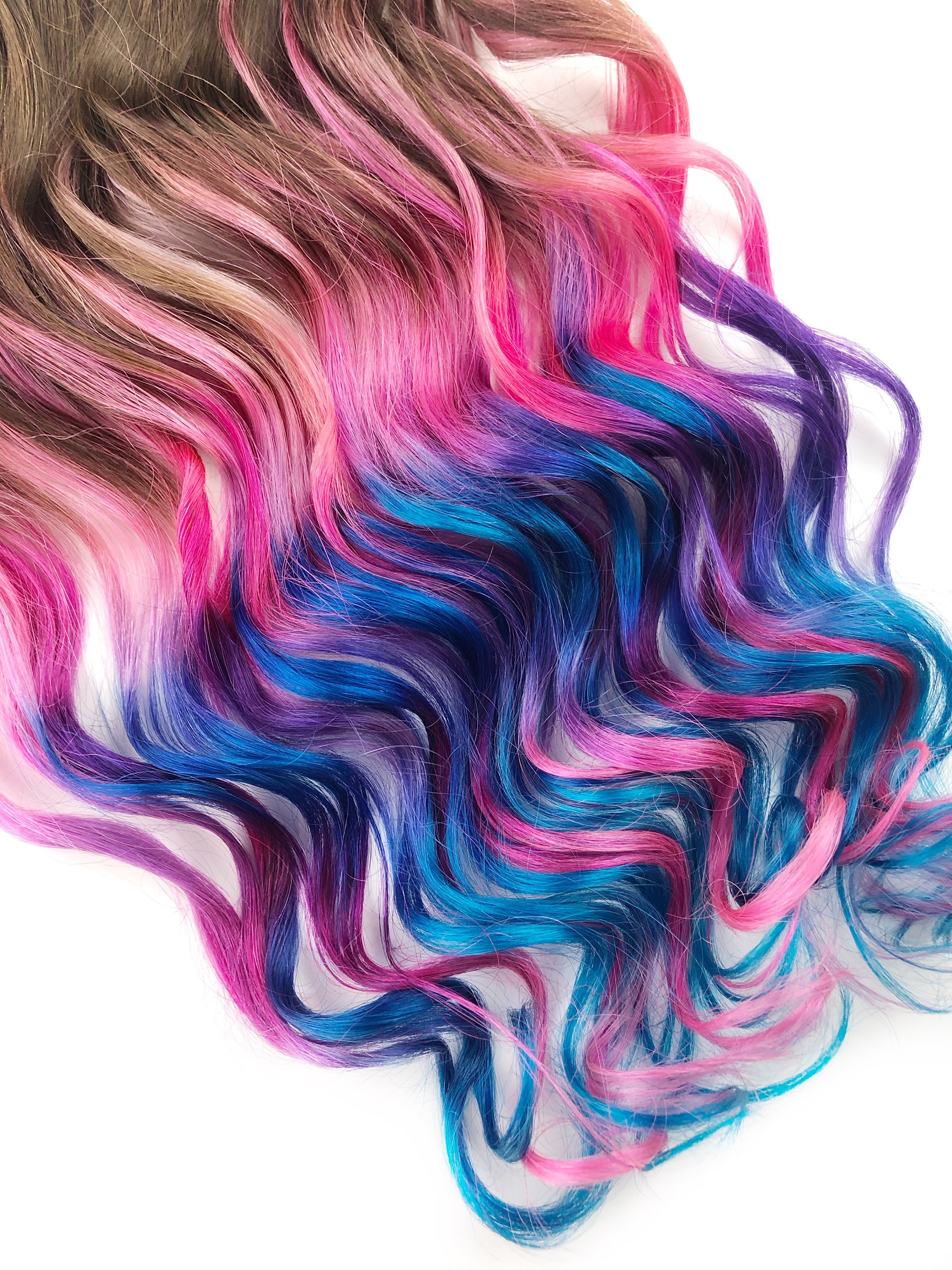 Ombre Dip Dyed Hair Clip in Hair Extensions Tie Dye Tips - Etsy Australia