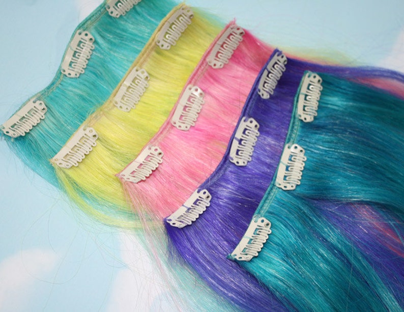 5. "Pastel Smokey Blue Hair Extensions for a Temporary Change" - wide 5