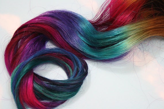 Handmade Peacock Tye Dye Tip Extensions 20 22 Inches Long Etsy