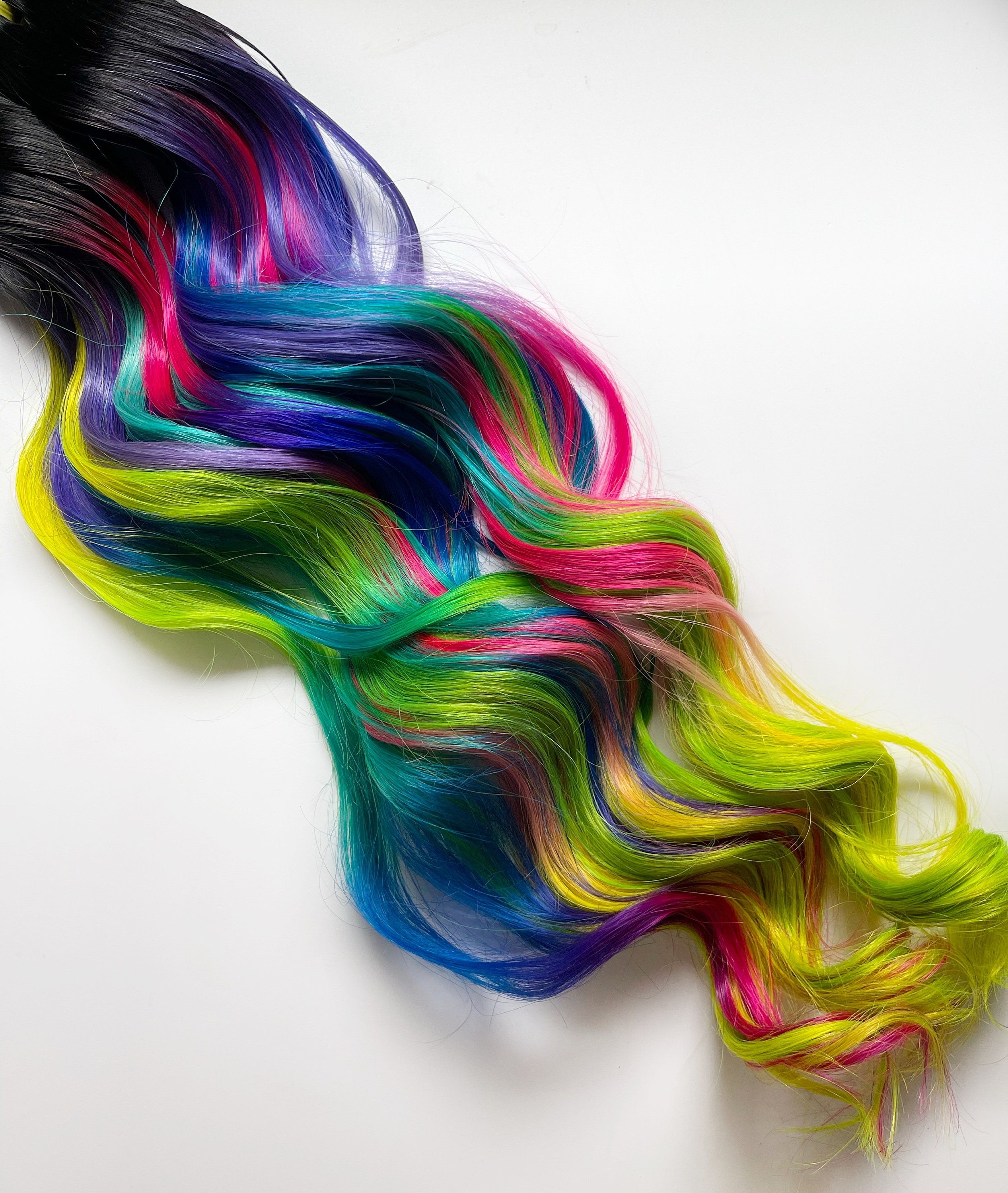 Bright Neon Human Hair Extensions Hand Dyed Bright Neon Pink Neon Green UV Light Hair Hair Wefts Tape Ins Clip in Hair Extensions. Etsy Canada