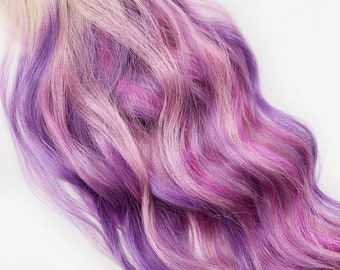 Extension per capelli umani con balayage e riflessi viola malva, extension per capelli viola chiaro peekaboo, extension per capelli, clip in, trame, nastri adesivi