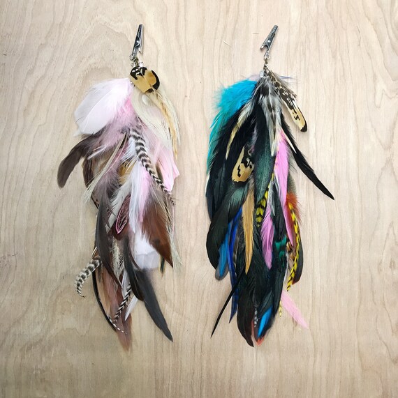 Handmade Natural Extra Long Chain Feather Hair Extension Clip Etsy