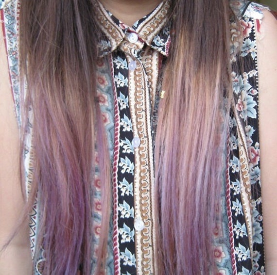 Handmade Ombre Dip Dyed Hair Clip In Hair Extensions Tie Dye Etsy