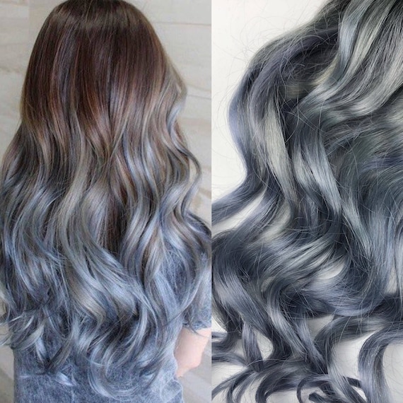 1 Gramm Bereit Schiff Schwarz Grau Ombre Hair Extensions Etsy