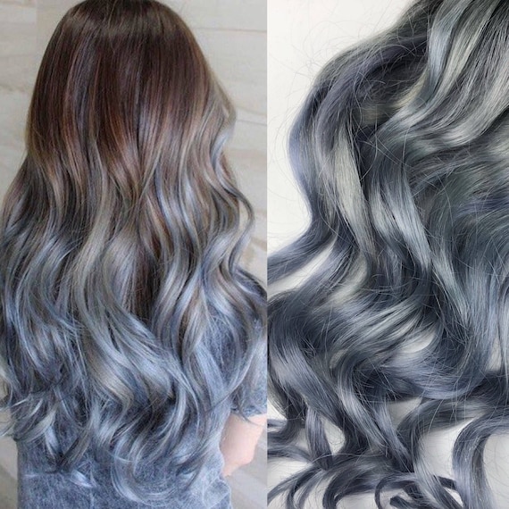 120 Gramm Bereit Schiff Schwarz Grau Ombre Hair Extensions Silber Haar Grau Haarverlangerungen Grau Ombre Hair Haarverlangerung Voller