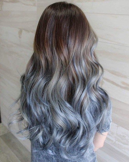 Blue Grey Ombre Hair Extensions Silver Hair Grey Hair - Etsy Blue Grey Ombre Hair Extensions Silver Hair Grey Hair - Etsy