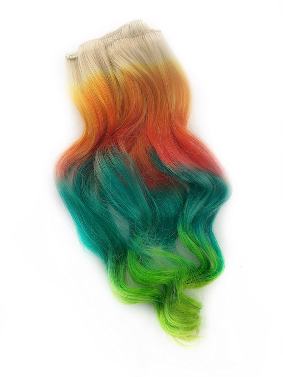 Neon Green Coral Orange and Blue Clip in Hair Extensions - Etsy Australia Neon Green Coral Orange and Blue Clip in Hair Extensions - Etsy Australia