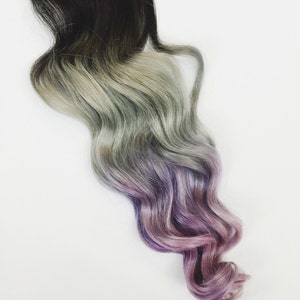 5 Star Seller, Grey Purple Ombre Hair Extensions, Silver Hair, Grey Hair Extensions, Gray Ombre Hair, human hair extensions, full set