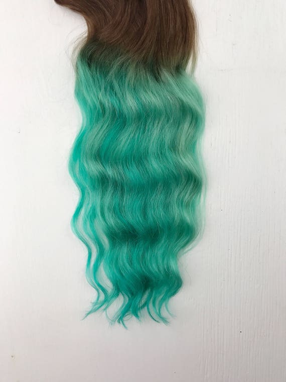 Clip in Pastel Hair Extensions, Mint Hair, Hair Weave, Wide Tracks, Ombre  Hair Extensions, Blue Hair, Green Hair, Rainbow Hair, Festival 