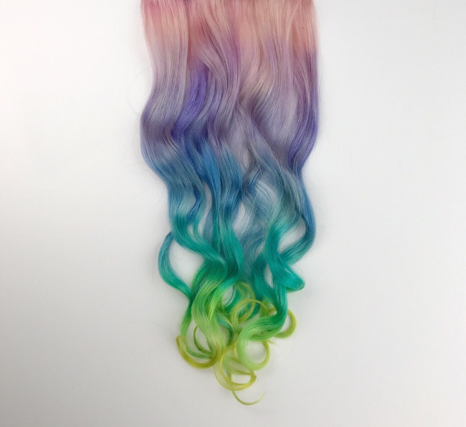 Unicorn Hair extensions clip in pastel hair extensions full Etsy