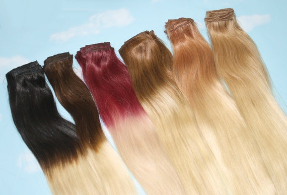 Handmade Bleached Tips Ombre Hair Extensions Human Hair Etsy