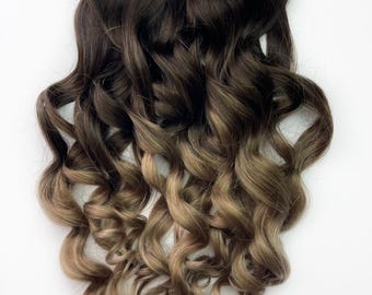 Extension Di Capelli Umani Balayage Da Castano Naturale A Biondo, 22 Pollici 120 G #2/6/18, Fermagli Per Capelli Castano Sfumato, Tessitura Di Capelli Naturali - Italia