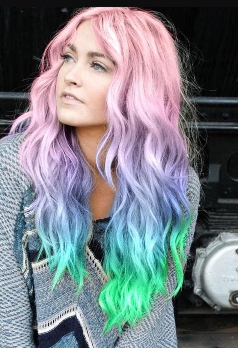 Unicorn Hair Extensions Clip in Pastel Hair Extensions Full Etsy