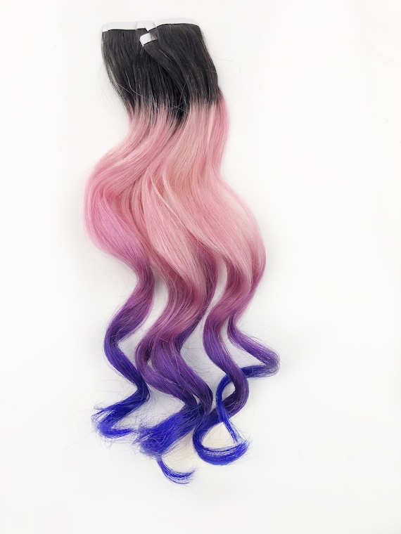 Pink and Lavender Hair Clip Extensions, Pink Ombre Hair 