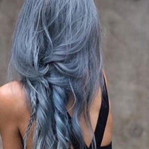 Blue Grey Ombre Hair Extensions, Silver Hair, Grey Hair Extensions, Gray Ombre Hair, human hair extensions, full set