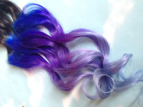 Purple And Blue Hair Clip Extensions Blue Ombre Hair Purple Etsy Purple And Blue Hair Clip Extensions Blue Ombre Hair Purple Etsy