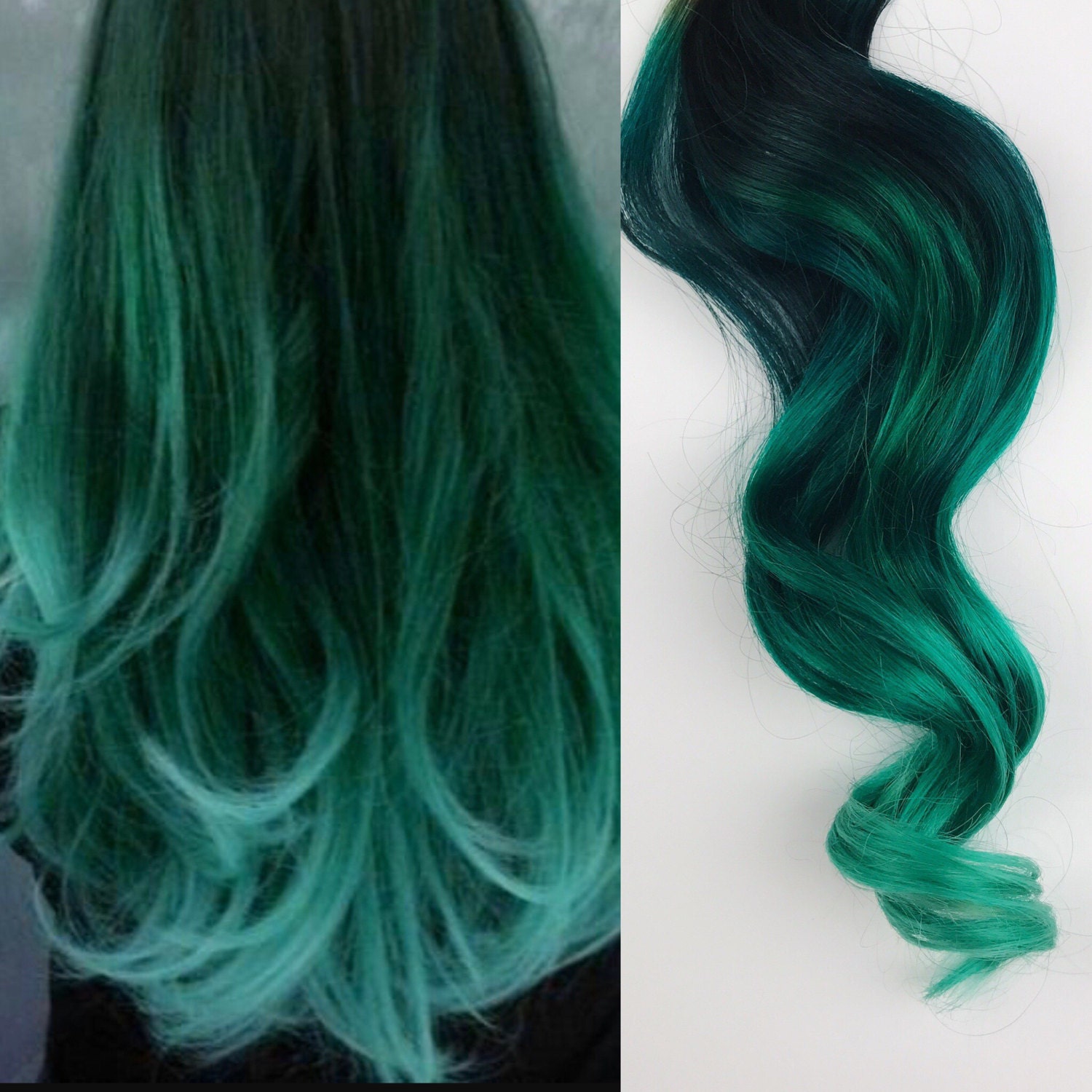 Bijdrage Gewoon D.w.z Groen haar Ombre Dip geverfd haar Clip In Hair Extensions - Etsy België