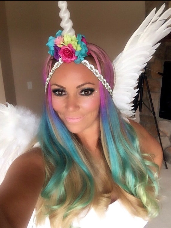 16 inch Real Human Hair Extensions Clip in Light Blue Unicorn Colored Pastel Unicorn Hair Extensions, Clip in Pastel Hair Extensions  main image 4