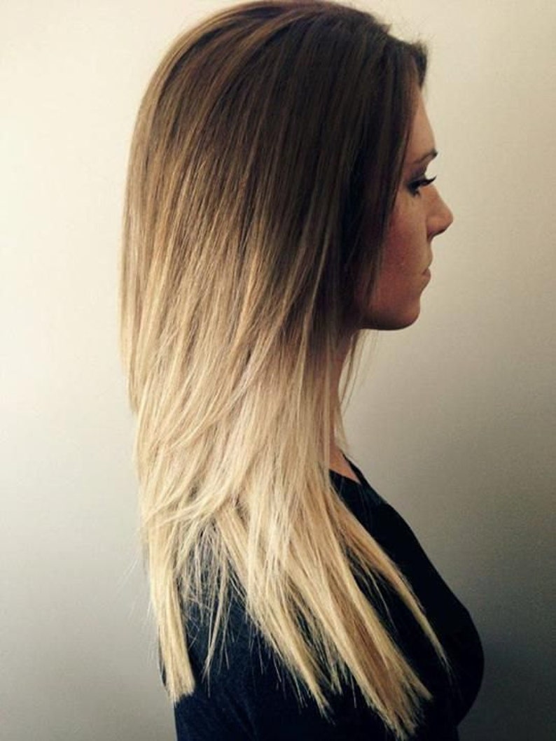 Handmade Bleached Tips Ombre Hair Extensions Human Hair Etsy