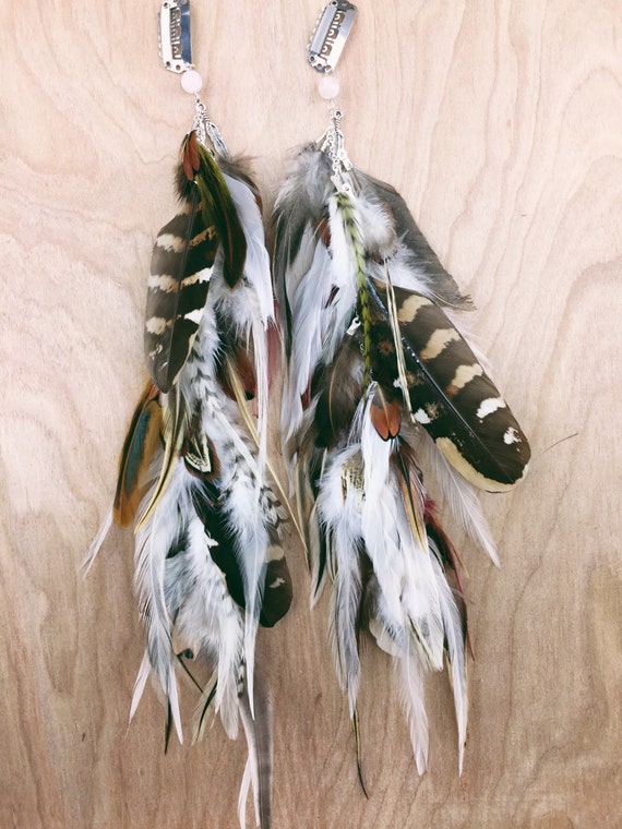 Natural Feather Hair Clip12 Inches Extra Long Chain Feather Etsy